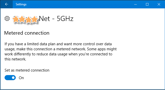 set wifi as metered