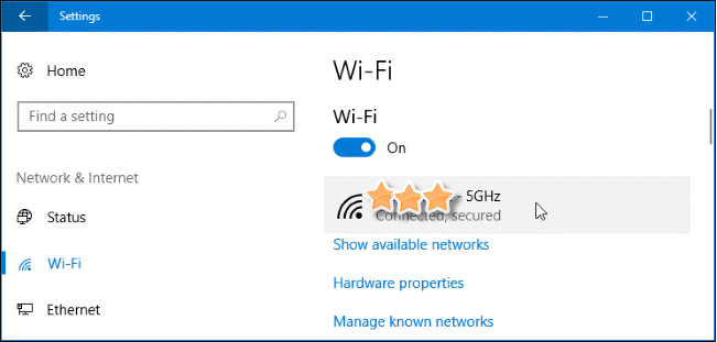 open wifi setting window