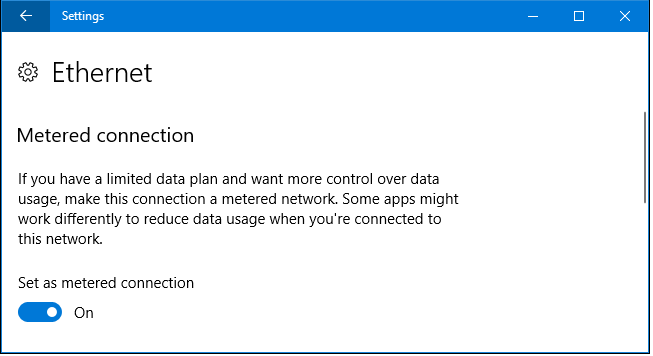 set ethernet metered