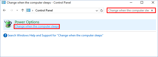 click change when computer sleeps
