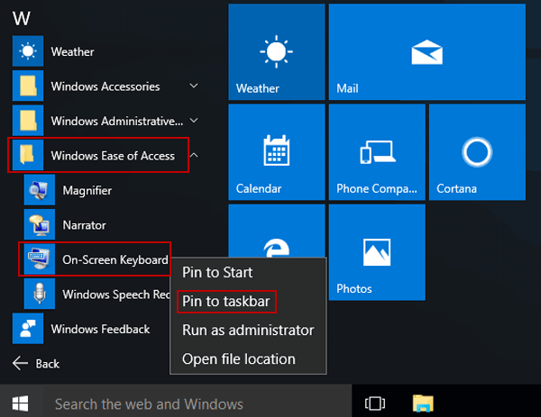 add OSK to taskbar