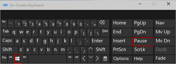 windows and pause break keys