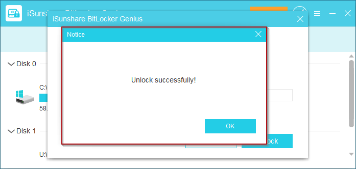 unlock bitlocker successfully
