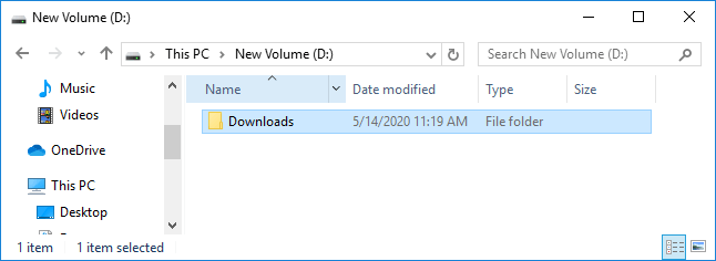 create new downloads folder