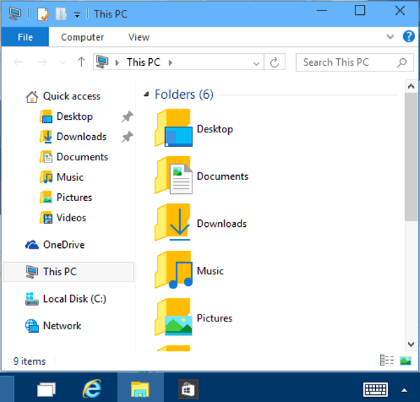 open file explorer to this pc