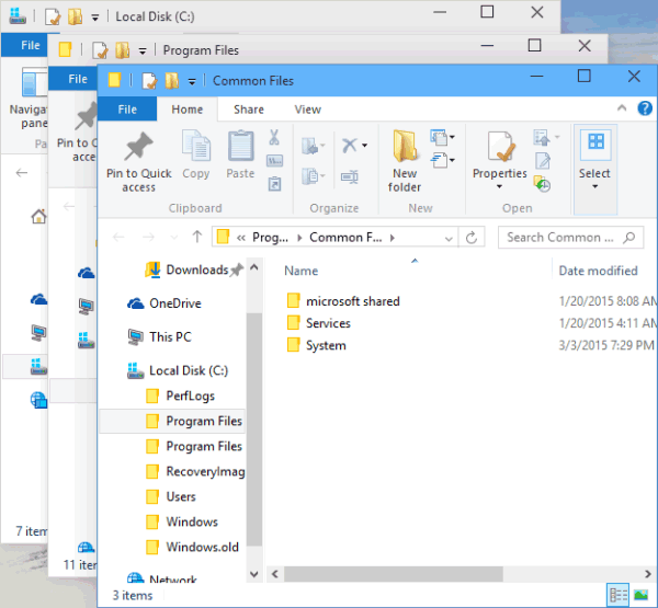 folders opended in seperate window