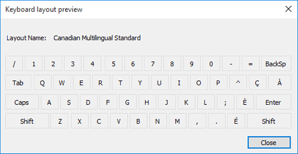 keyboard layout