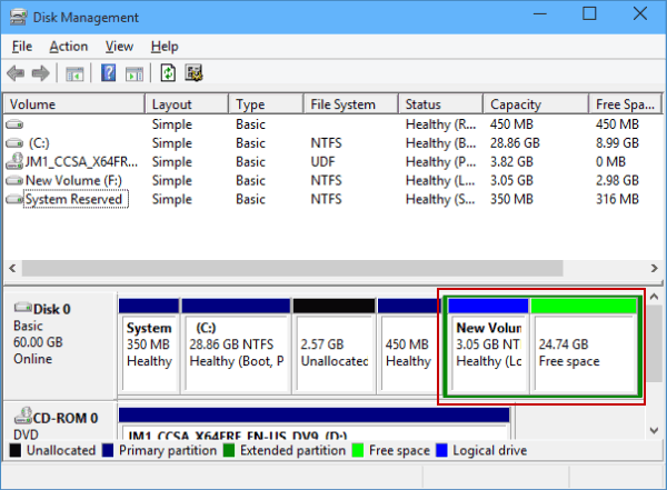 hard drive space reduced