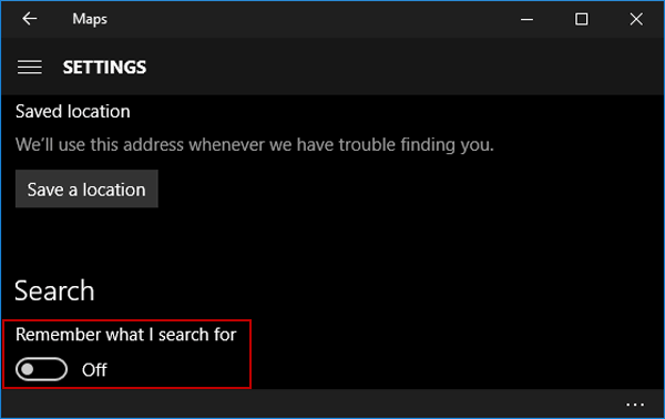 turn off remember what i search for