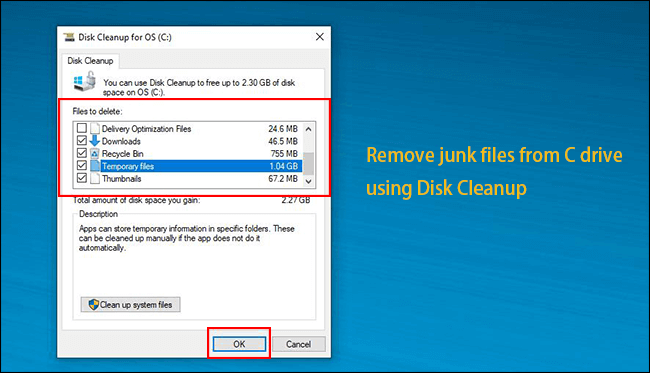 how to delete junk files in windows 10 using cmd