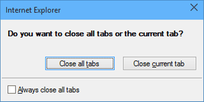 IE warning dialog