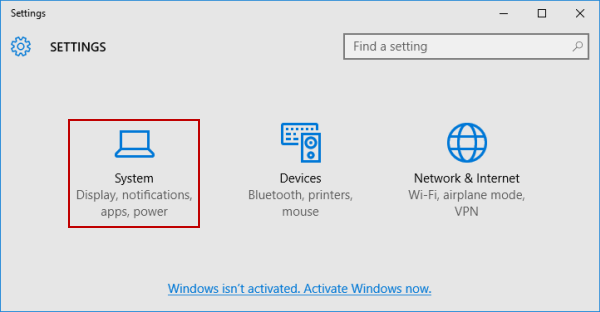 open system settings