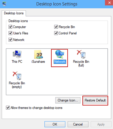 windows 10 restore desktop settings to default