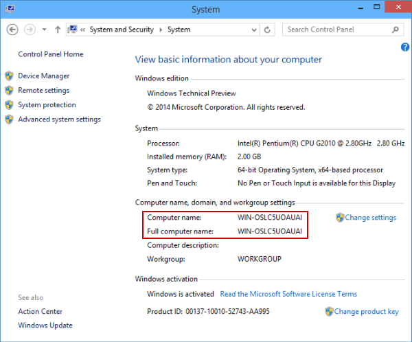 How to See Computer Name in Windows 10