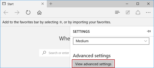 click View advanced settings