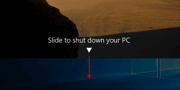 slide to shut down