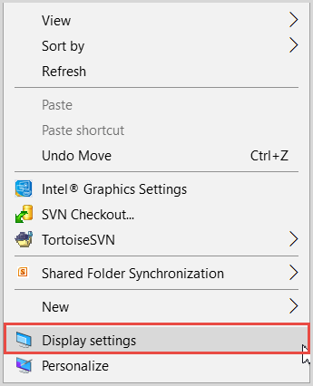 display settings windows 10