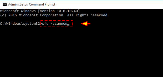 run sfc to scan Windows system
