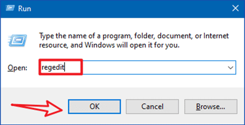 type regedit