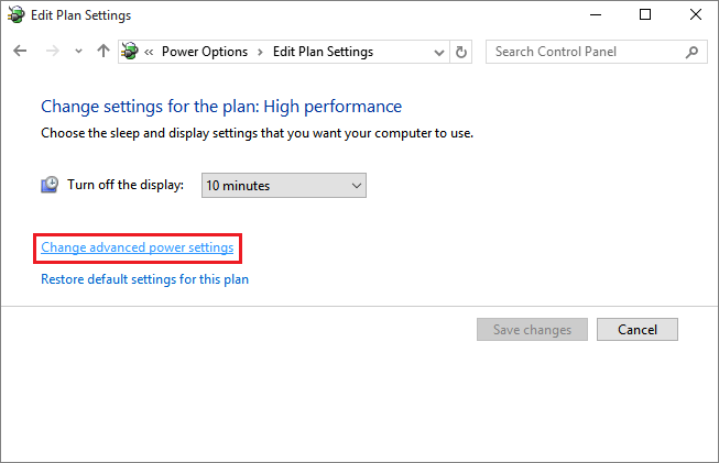 click change advanced power settings