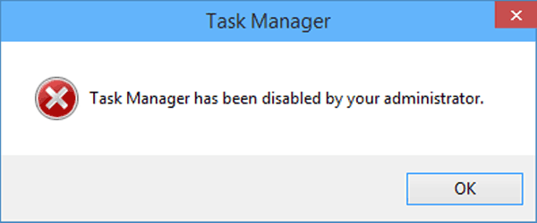message about task manager disabled