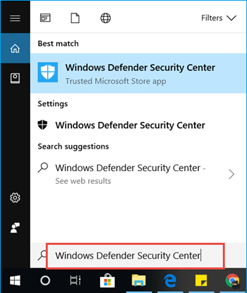 open windows defender