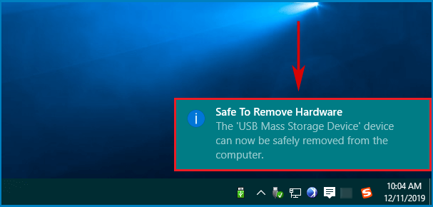 safe to remove hardware