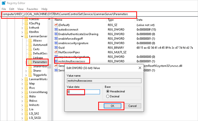 change value data to 0