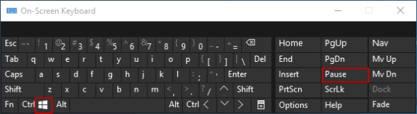 press Windows and pause