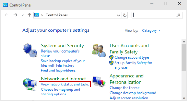 Turn on or off File and Sharing in Windows 10