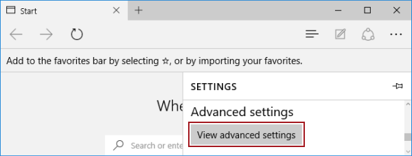 choose view advanced settings