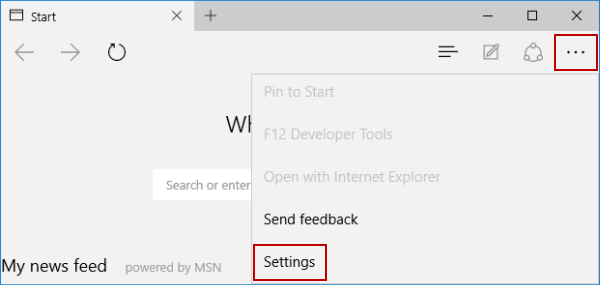 open microsoft edge settings