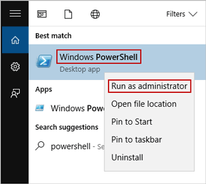 run powershell as administrator