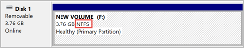 removable disk turn to ntfs format