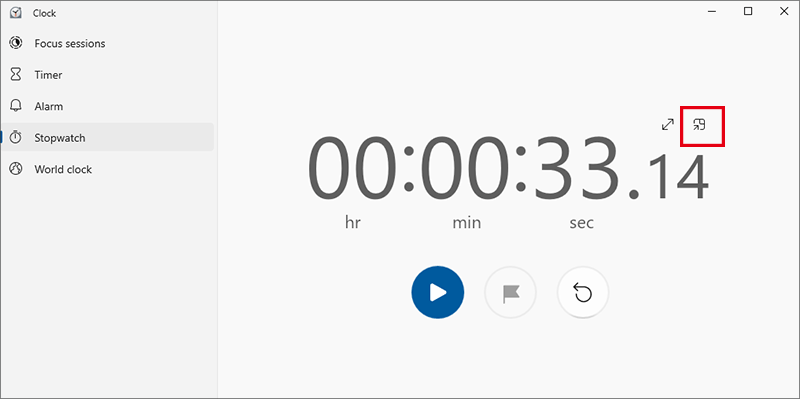 keep stopwatch on the top