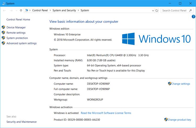 view basic information of your computer