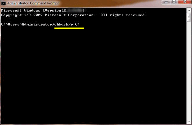 run chkdsk command