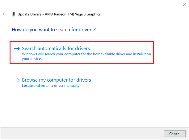 search automatically for drivers