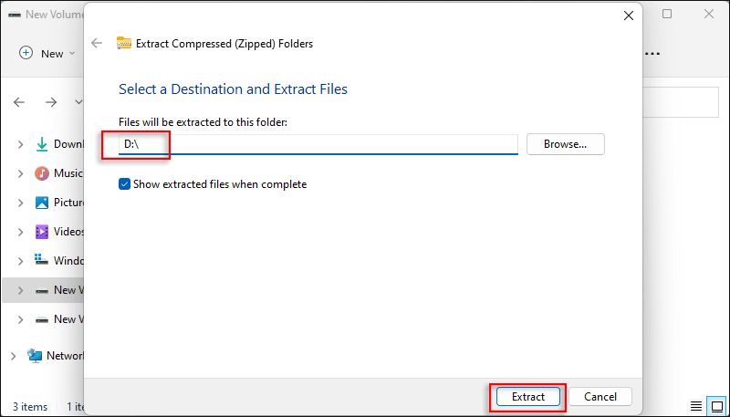 modify the unzip path