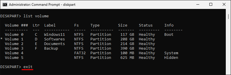 exit diskpart