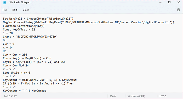 paste codes in notepad