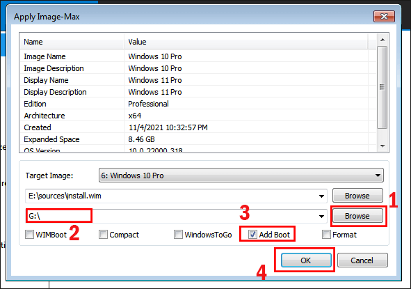 browse VHDvolume and check Add Boot option