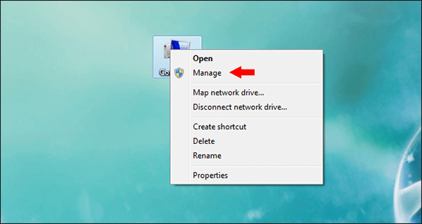right click Ccomputer and choose Manage