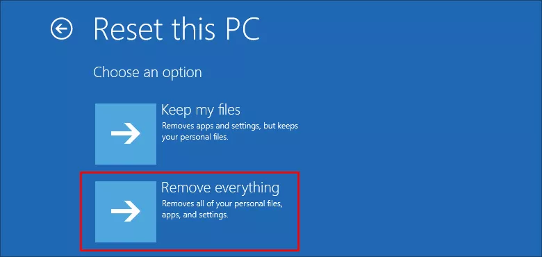 choose Remove everything