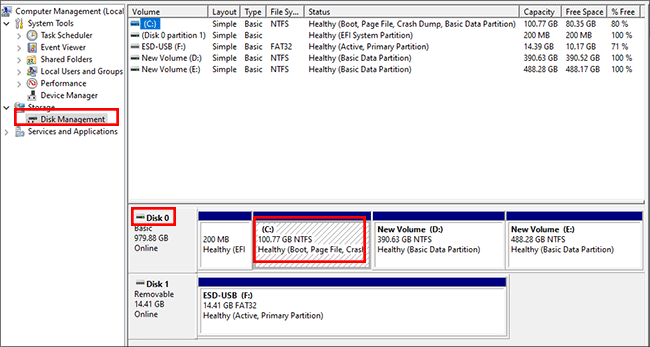 check C drive details