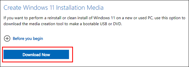 download Windows 11 installation media