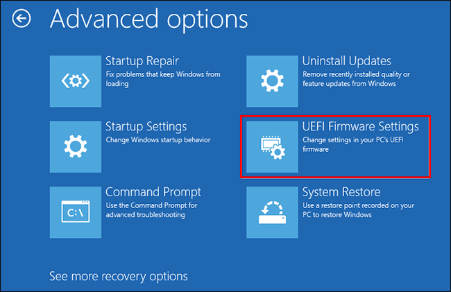 click UEFI Firmware Settings