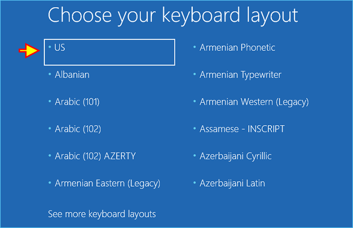 select us keyboard layout