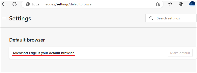 microsoft edge is your default browser