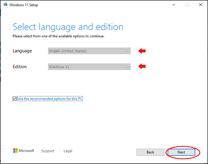 choose the language and edition